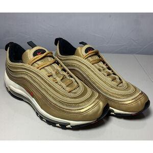 Nike Air Max 97 Metallic Gold Boys Size 6.5Y Athletic Shoes Sneakers 918890-700
